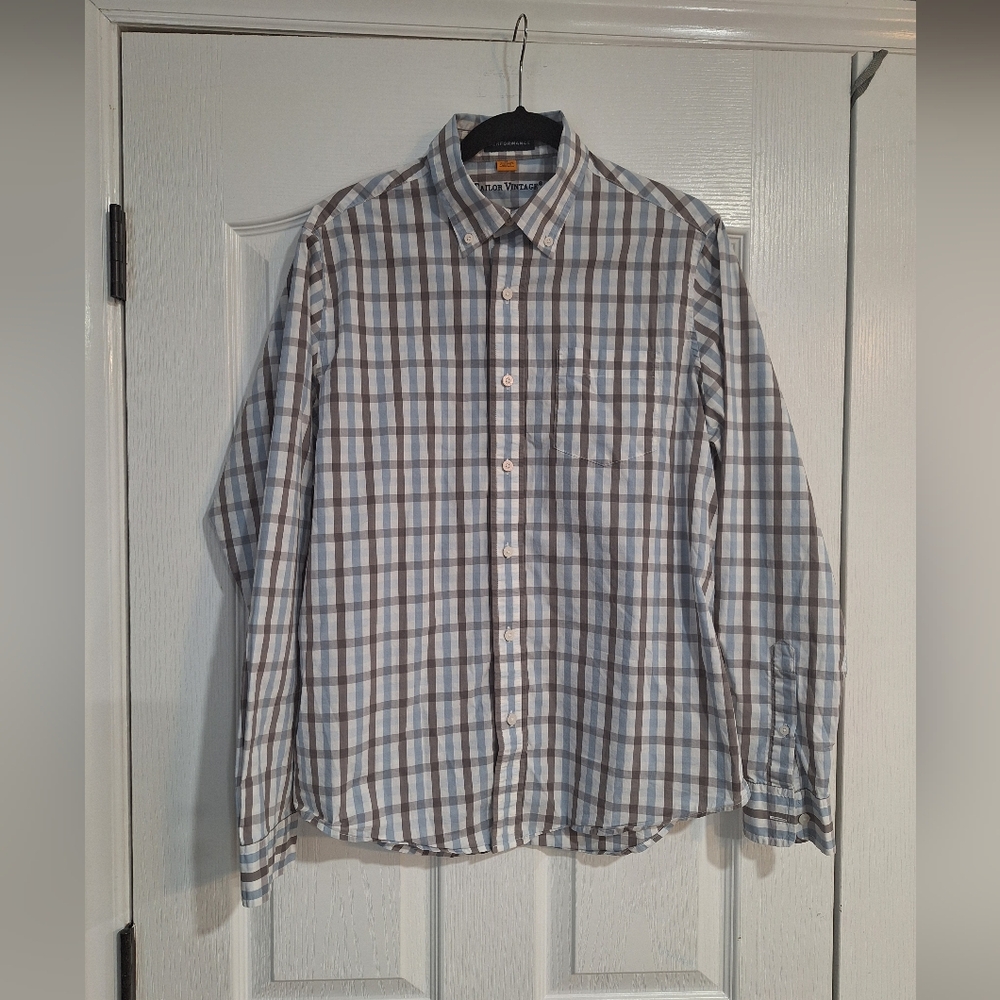 Tailor Vintage Men's Performance Plaid Button-Down Shirt